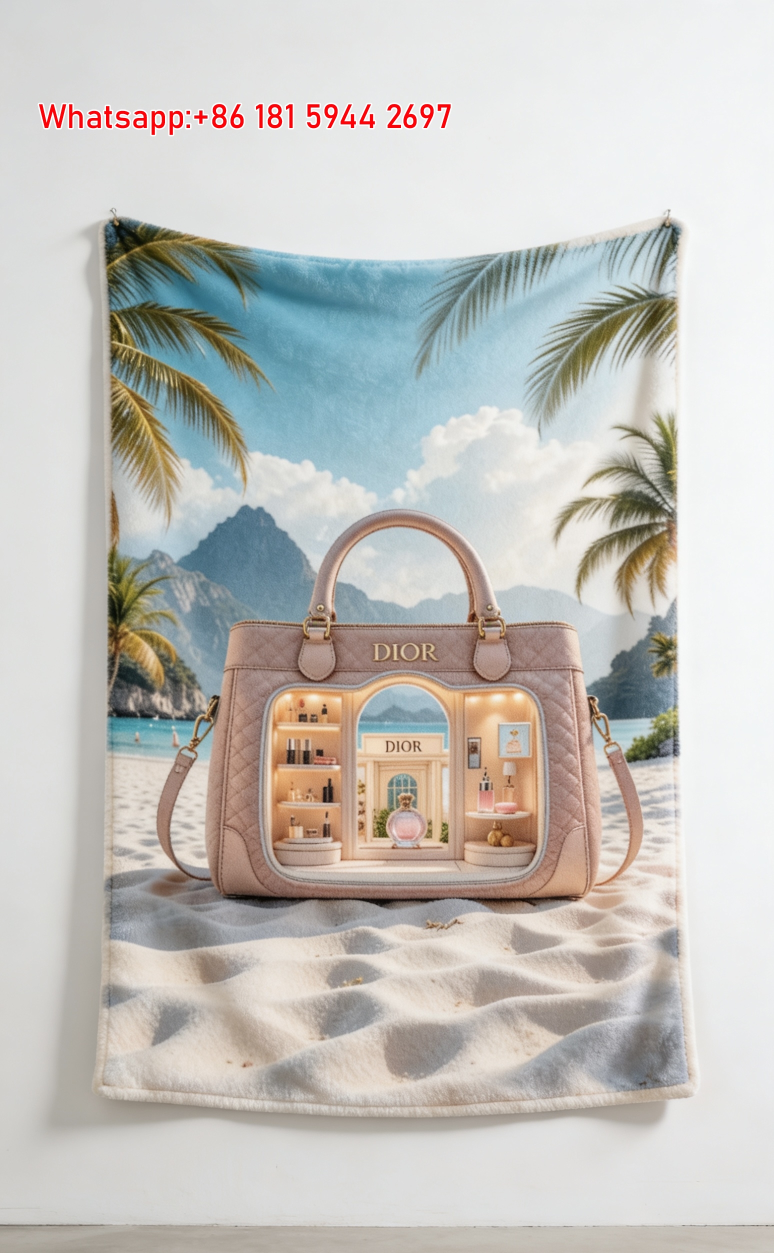 Dior Bag Beach Mini Store Flannel Sofa Throw Blanket D279
